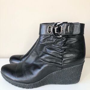 Black Wedge Ankle Boots
